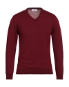Bellwood Man Sweater Burgundy Size 42 Merino Wool In Red