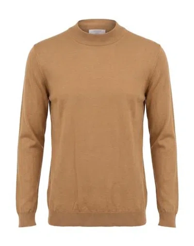 Bellwood Man Sweater Camel Size 38 Merino Wool In Brown