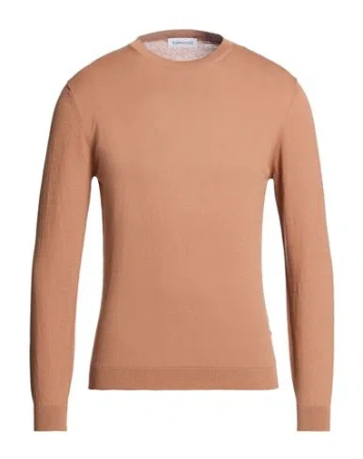 Bellwood Man Sweater Camel Size 44 Cotton In Brown