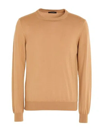Bellwood Man Sweater Camel Size 46 Merino Wool In Brown