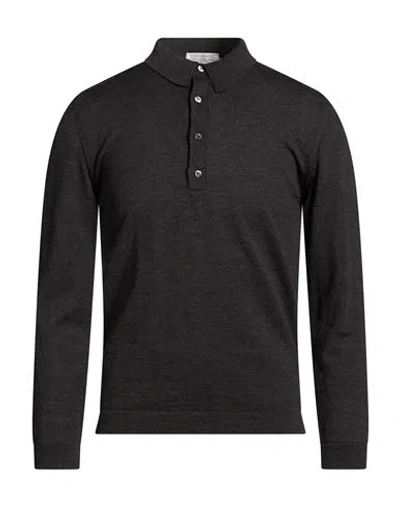 Bellwood Man Sweater Charcoal Size 38 Merino Wool In Brown