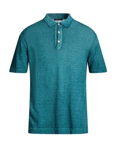 Bellwood Man Sweater Deep Teal Size 40 Linen, Cotton In Green