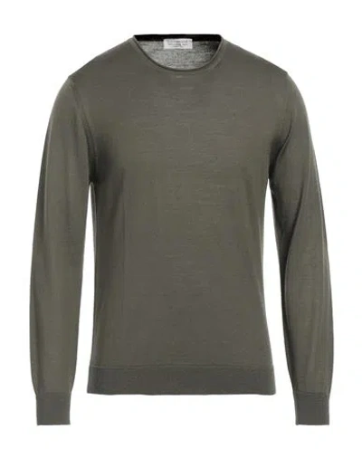 Bellwood Man Sweater Military Green Size 44 Merino Wool