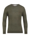 Bellwood Man Sweater Military Green Size 38 Merino Wool