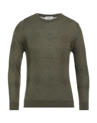Bellwood Man Sweater Military Green Size 38 Merino Wool