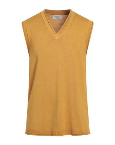 Bellwood Man Sweater Mustard Size 42 Cashmere, Silk In Yellow