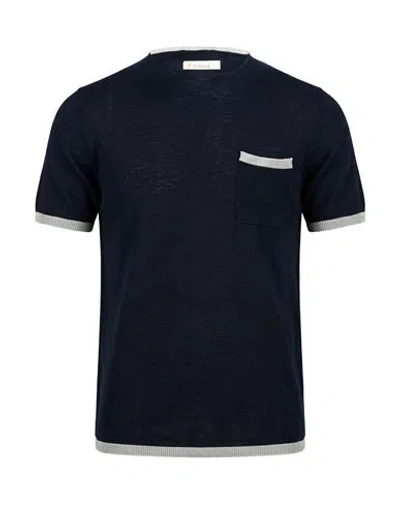 Bellwood Man Sweater Navy Size 38 Cotton, Acrylic In Blue