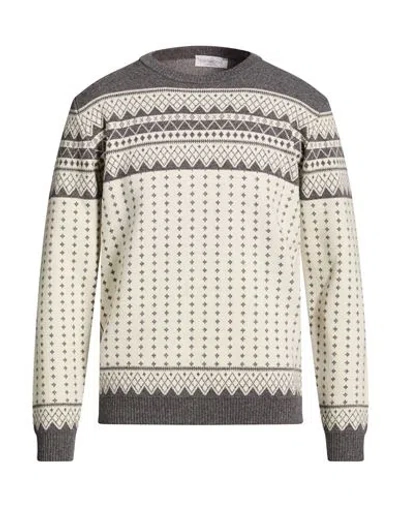 Bellwood Man Sweater Off White Size 40 Virgin Wool, Nylon In Purple