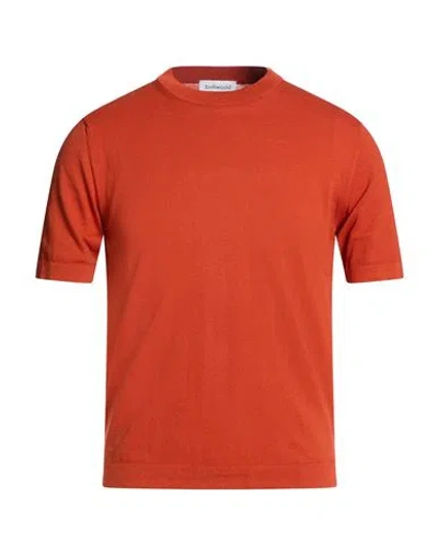 Bellwood Man Sweater Rust Size 40 Cotton In Red