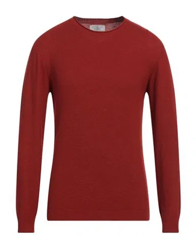 Bellwood Man Sweater Rust Size 40 Cashmere, Silk In Red
