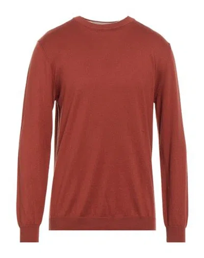 Bellwood Man Sweater Rust Size 44 Cotton, Cashmere In Red