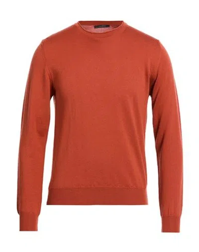 Bellwood Man Sweater Rust Size 44 Merino Wool In Red