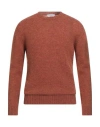 Bellwood Man Sweater Rust Size 44 Virgin Wool In Red