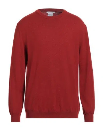 Bellwood Man Sweater Rust Size 46 Cashmere, Silk In Red