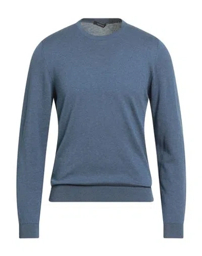 Bellwood Man Sweater Slate Blue Size 44 Silk, Cotton