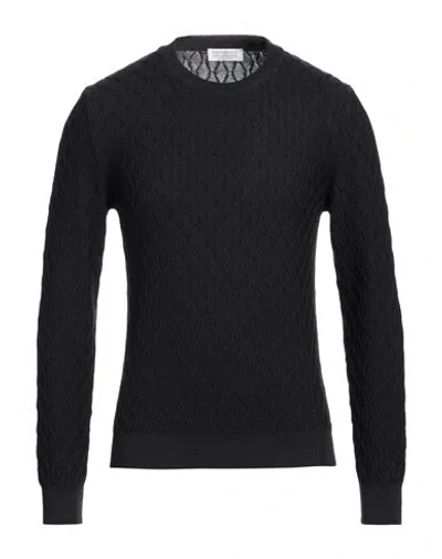 Bellwood Man Sweater Steel Grey Size 36 Merino Wool In Black