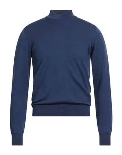 Bellwood Man Turtleneck Blue Size 38 Merino Wool In Blue