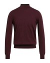 Bellwood Man Turtleneck Burgundy Size 40 Merino Wool In Red