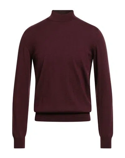 Bellwood Man Turtleneck Burgundy Size 40 Merino Wool In Red