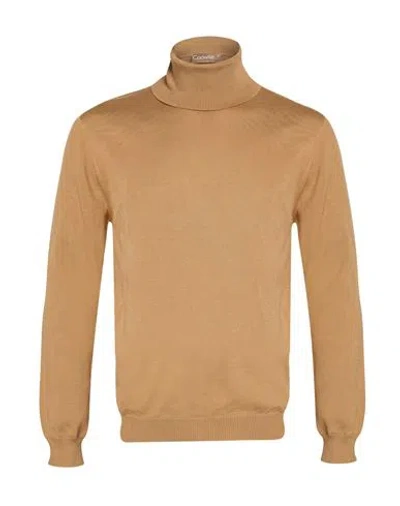 Bellwood Man Turtleneck Camel Size 36 Merino Wool In Brown