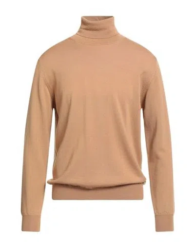 Bellwood Man Turtleneck Camel Size 42 Merino Wool In Brown