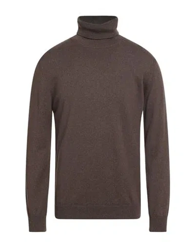 BELLWOOD BELLWOOD MAN TURTLENECK DARK BROWN SIZE 44 CASHMERE, SILK