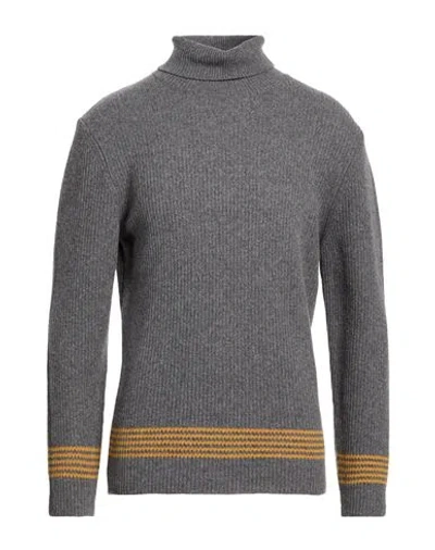 Bellwood Man Turtleneck Grey Size 40 Virgin Wool, Nylon In Animal Print