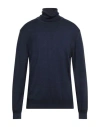 Bellwood Man Turtleneck Navy Size 44 Merino Wool In Blue