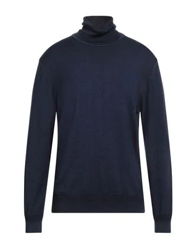 Bellwood Man Turtleneck Navy Size 44 Merino Wool In Blue
