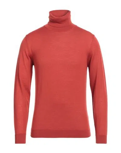 Bellwood Man Turtleneck Rust Size 42 Virgin Wool In Red