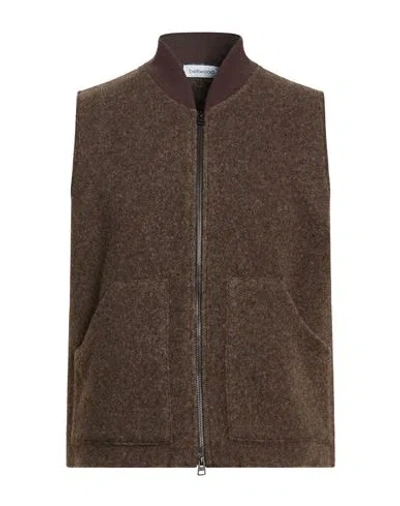 Bellwood Man Vest Dark Brown Size 38 Polyester, Wool