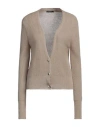 Bellwood Woman Cardigan Light Brown Size L Acrylic, Mohair Wool, Polyamide In Beige