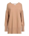 Bellwood Woman Sweater Camel Size L Wool, Viscose, Polyamide, Cashmere In Brown