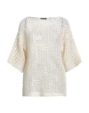 Bellwood Woman Sweater Ivory Size L/xl Cotton, Polyacrylic In White