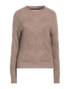 Bellwood Woman Sweater Light Brown Size L Acrylic, Mohair Wool, Polyamide In Beige