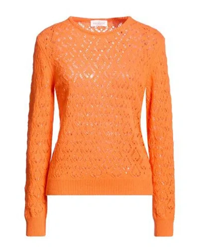 Bellwood Woman Sweater Orange Size S Wool, Cashmere