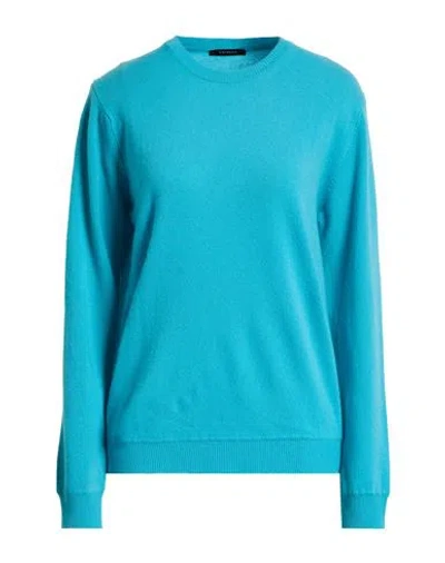 Bellwood Woman Sweater Turquoise Size L Wool, Cashmere In Blue