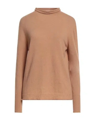 Bellwood Woman Turtleneck Camel Size M Cashmere In Neutral