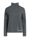 Bellwood Woman Turtleneck Charcoal Size M Viscose, Polyester, Polyamide