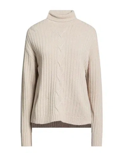 Bellwood Woman Turtleneck Light Grey Size S Wool, Cashmere In Animal Print