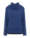 Bellwood Woman Turtleneck Navy Size L Polyamide, Wool, Viscose, Cashmere In Navy Blue