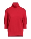 Bellwood Woman Turtleneck Red Size M Merino Wool, Cashmere