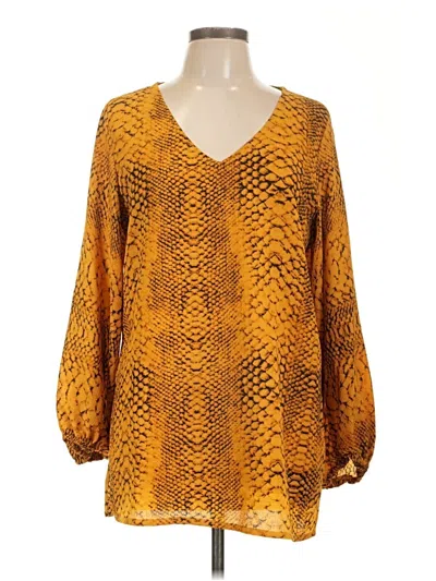 Pre-owned Belongsci 3/4 Sleeve Blouse In Yellow