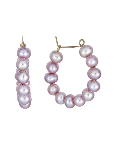 Belpearl 14k 5mm Pearl Earrings In Pink