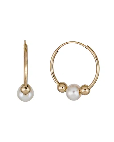 Belpearl 14k 5mm Pearl Earrings In Gold
