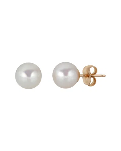 Belpearl 14k 8.5mm Akoya Pearl Earrings In White