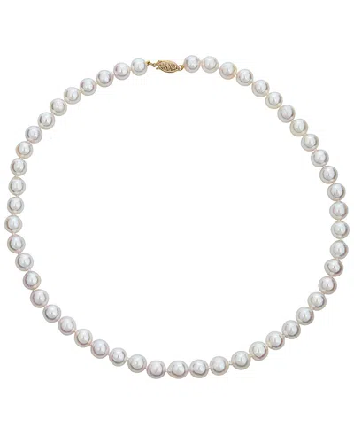 Belpearl 14k 8-7.5mm Akoya Pearl Necklace In White
