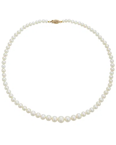 Belpearl 14k 9.5-5mm Freshwater Pearl Necklace In White