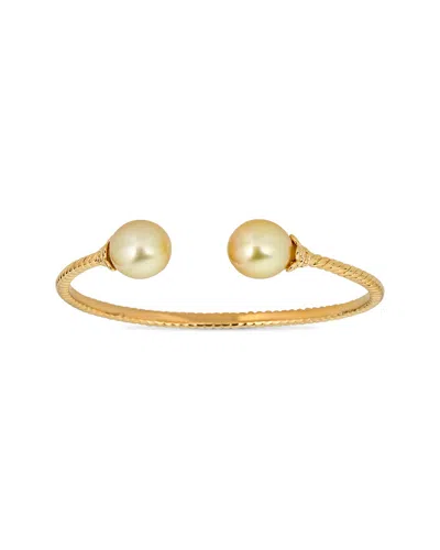 Belpearl 18k Over Silver 10mm South Sea Golden Bangle Bracelet