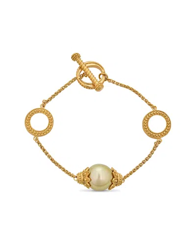 Belpearl 18k Over Silver 13mm South Sea Golden Bracelet